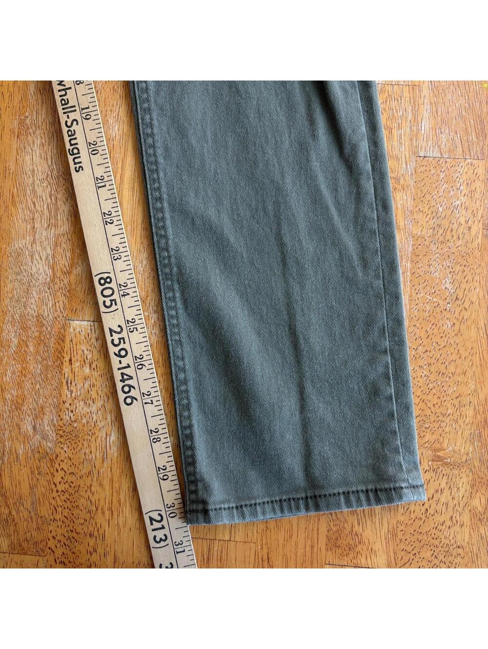 Skinny Moto Distressed Jeans H&M Tag 33 Fits Like 32X31 Olive Green Biker - Picture 2 of 8